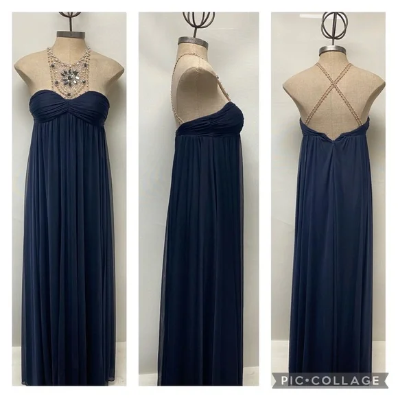 Adrianna Papell empire waist top jewels long gown - Picture 9 of 12